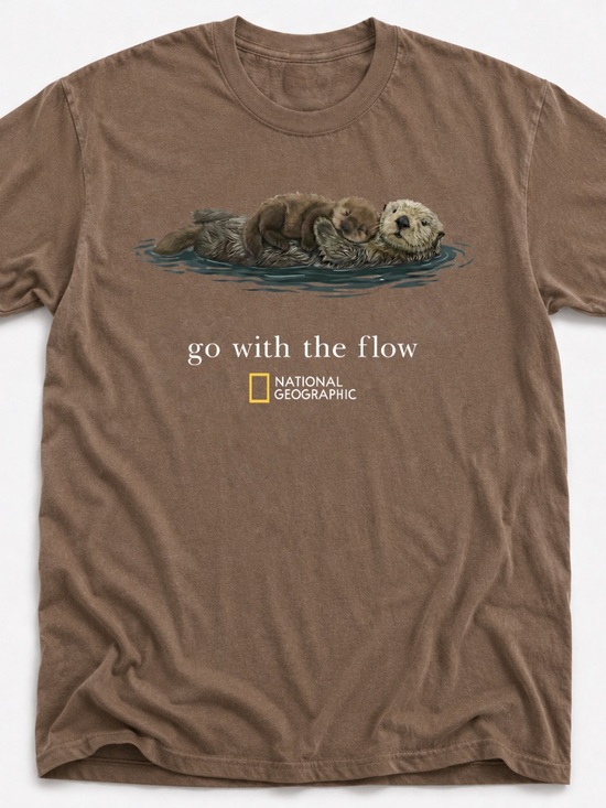 Gildan Other - Gildan Brown Short Sleeve Tee with Otter Graphic